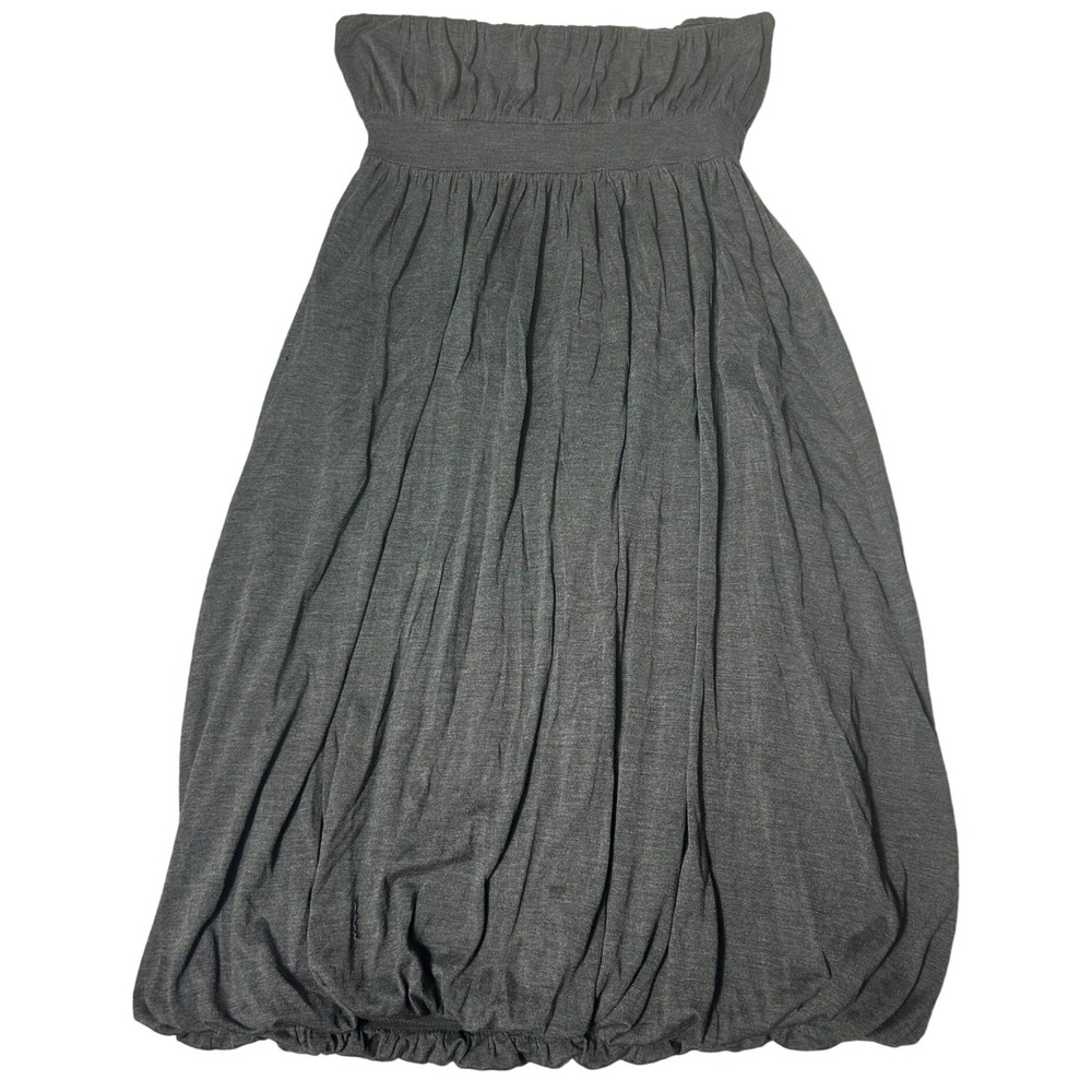 Banana Republic Silk Strapless Bubble Hem Dress Charcoal Gray Size 0 EUC Luxury